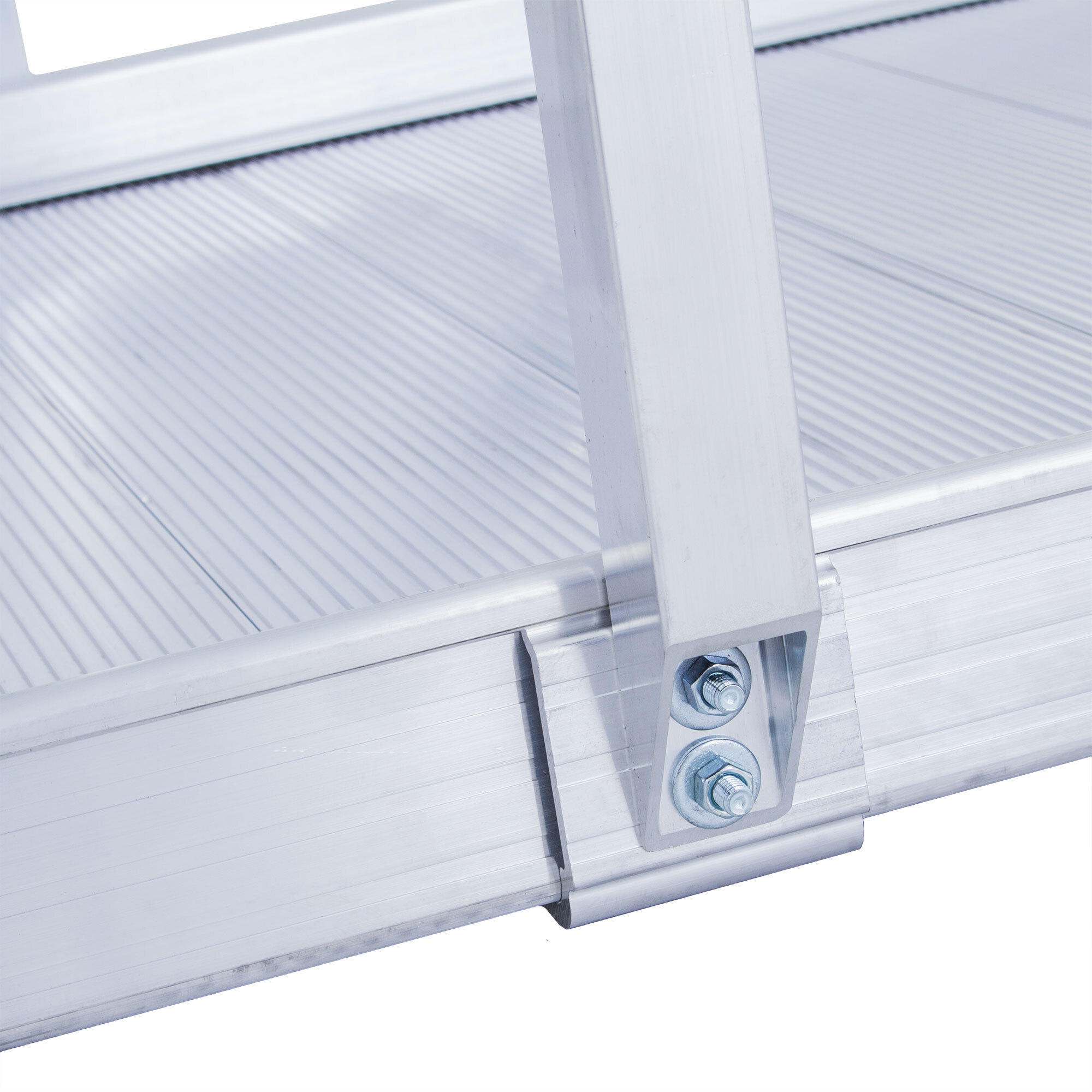 Silver Spring Solid Surface Ramp with Handrails - 7ft., Aluminum, 850-Lb. Capacity, Slip-Resistant, Model# SSGHR-07